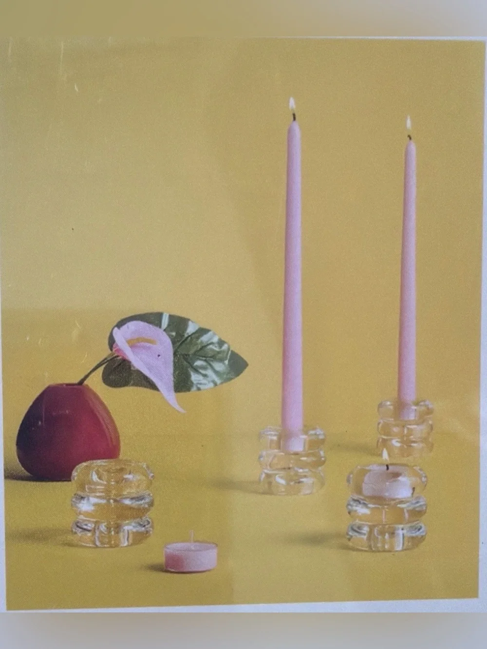 Room Essentials Clear Glass Candle Holders 4 Pack for Taper & Tealight Candles